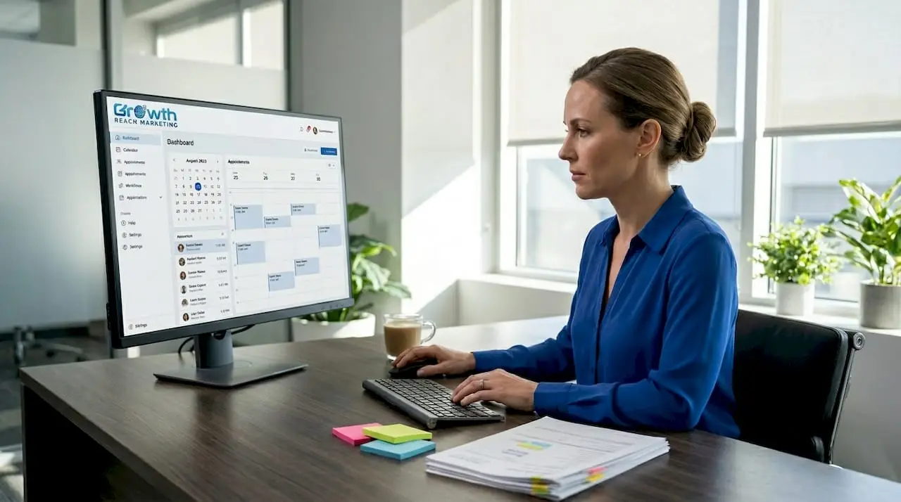 Clinic manager reviewing online consultation bookings