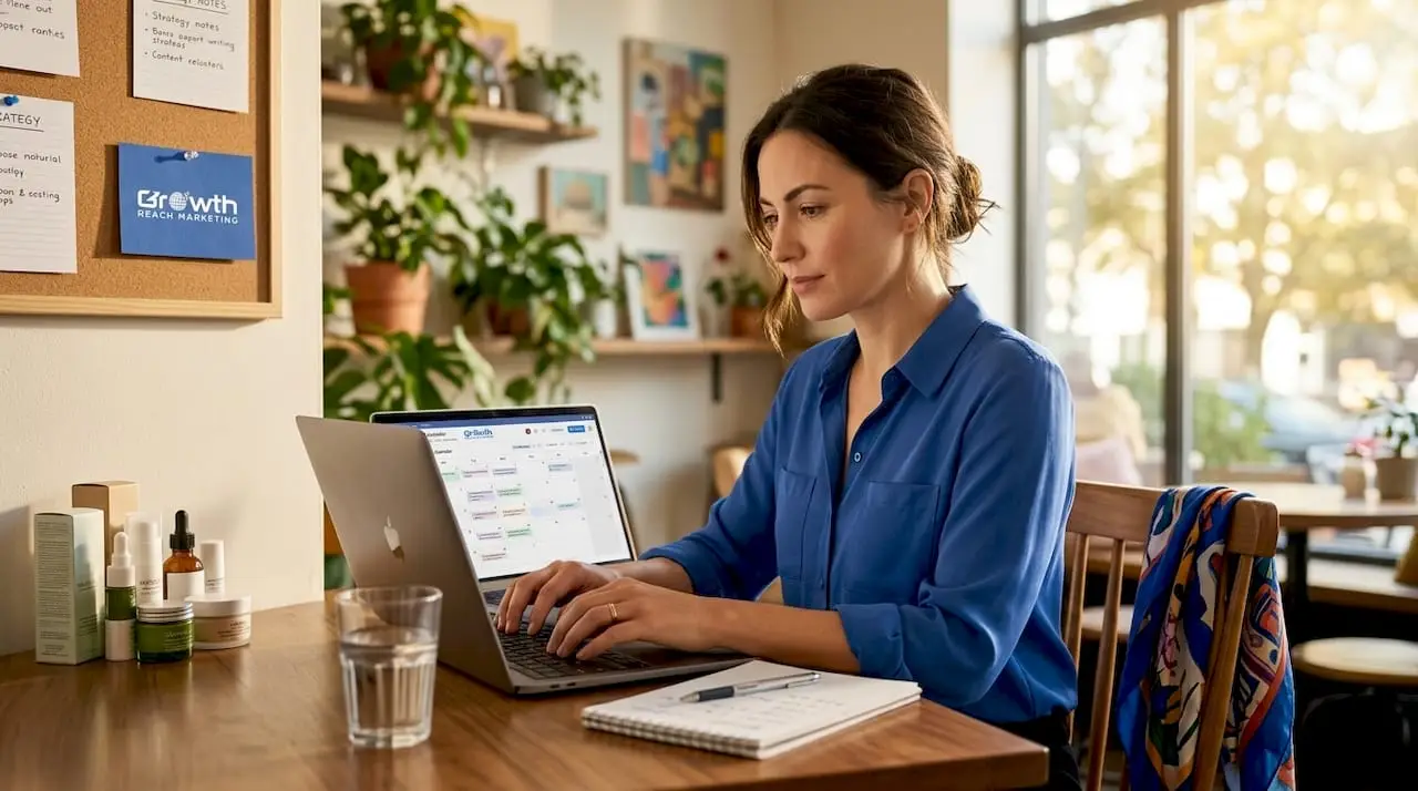 Marketing manager planning brand content