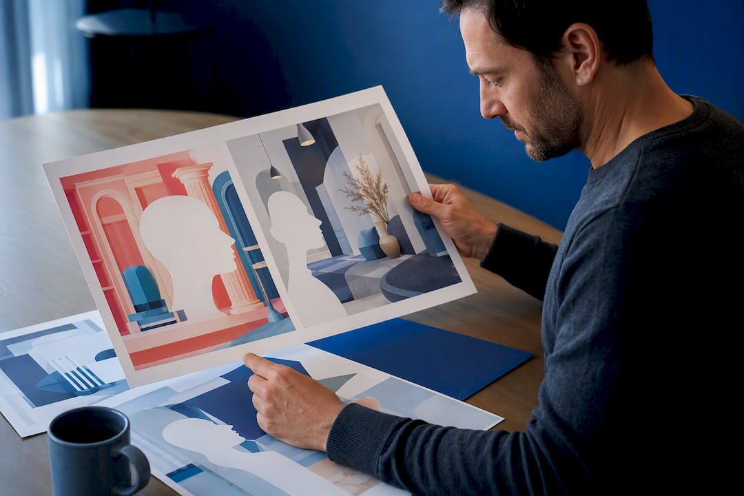 Illustration contrasting synthetic and authentic clinic visuals