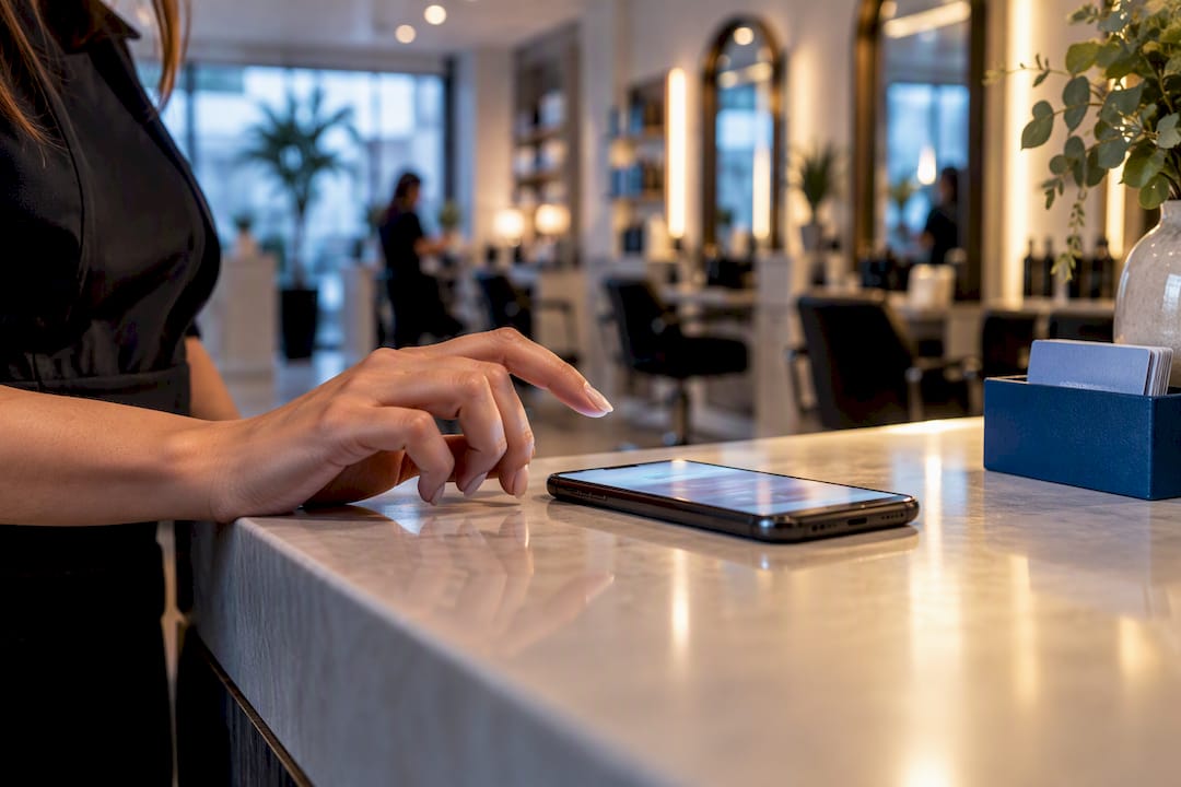 Salon booking page loading on mobile