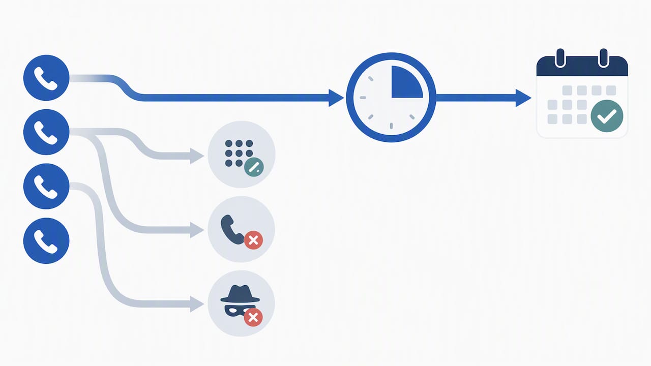 Illustrated filter separating qualified calls