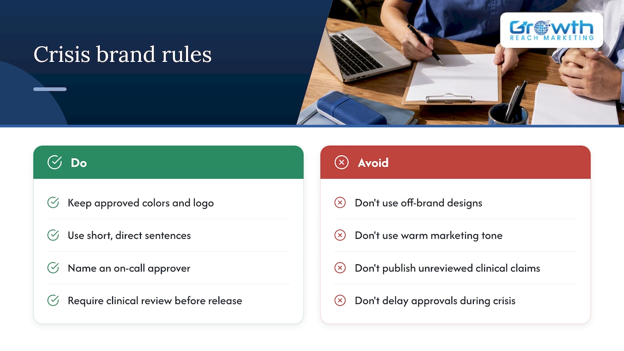 Crisis communication guidelines related to brand usage — overview diagram