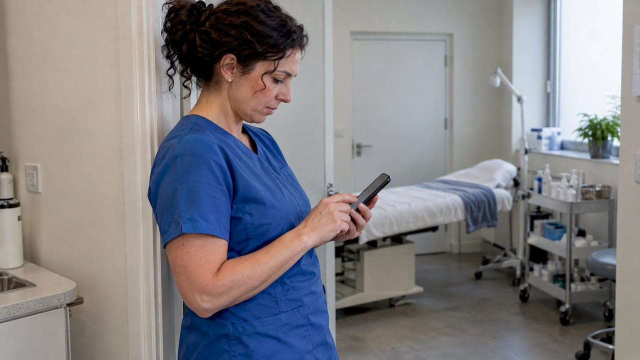 Clinic manager reviewing a patient email